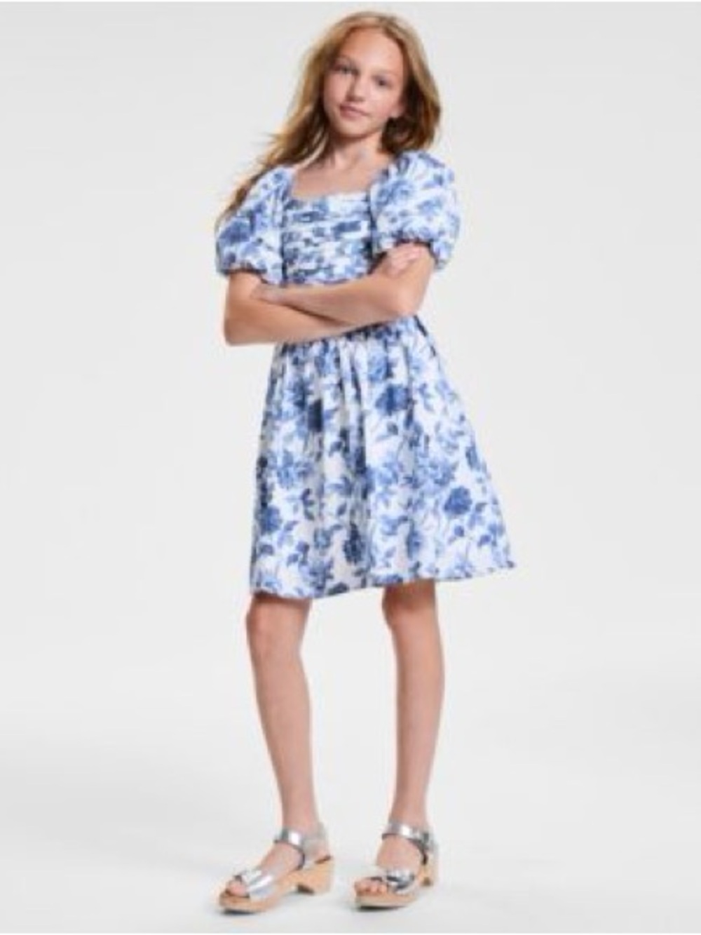 Abercrombie kids Girls Emerson Puff Sleeve Mini Dress Size 15/16 6201